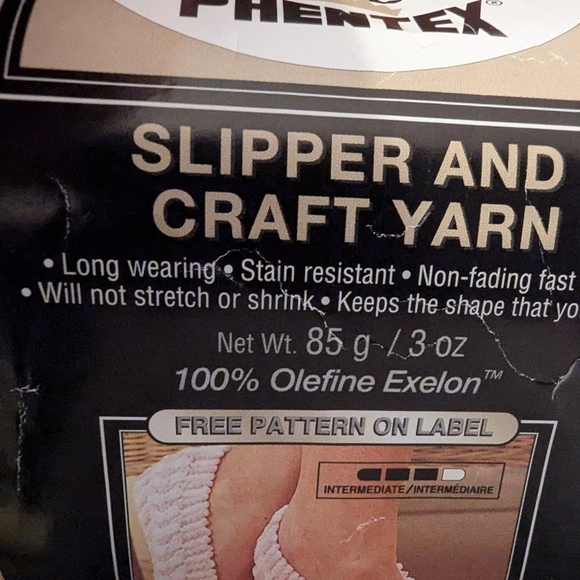 PHENTEX Slipper & Craft yarn Lot  pink, blue & 2 white, Cream, Brown & Coral 640 - Picture 11 of 15